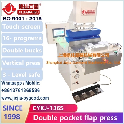 Touch Screen PLC Controle pocket flap dubbele kop verticale persmachine